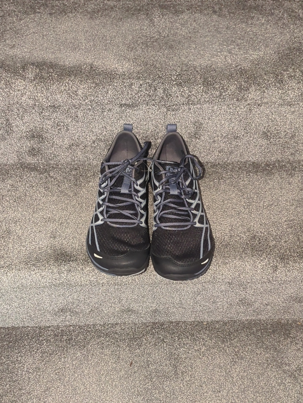 Women's Black Athletic Lace-Up Shoes with Gray Accents
